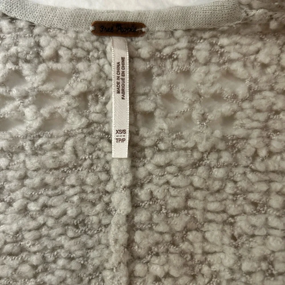 FREE PEOPLE Saturday Morning Knit Cardigan Sweater Cream Ivory Oversized XS-S - Picture 8 of 12